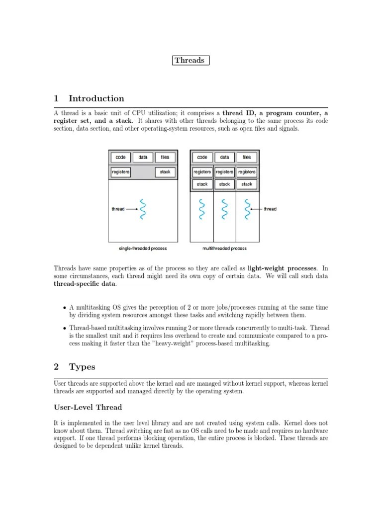 Threads | PDF | Thread (Computing) | Process (Computing)