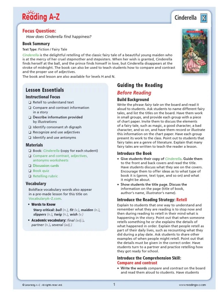 Cinderella Worksheet | PDF | Cinderella | Reading Comprehension