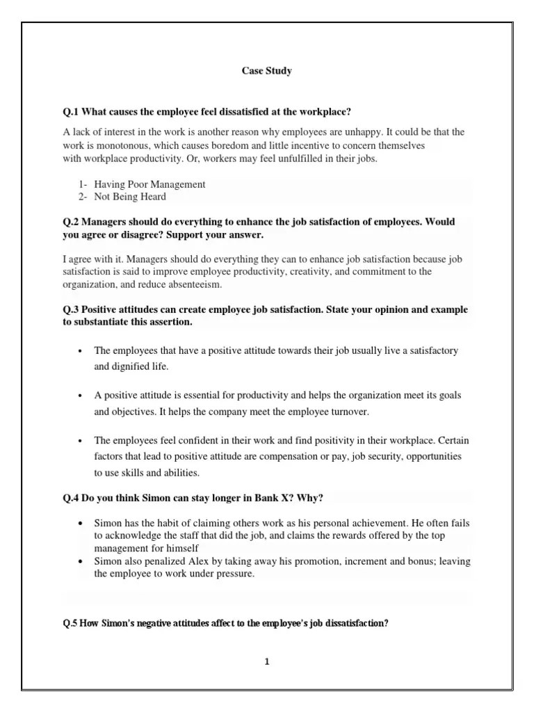 Case Study | PDF | Job Satisfaction | Employment