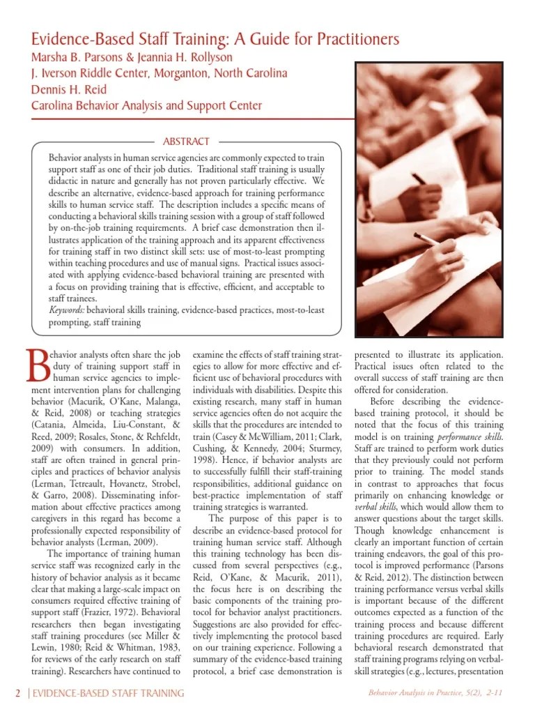 Evidence Based Staff Training | PDF | Evidence Based Practice | Teachers