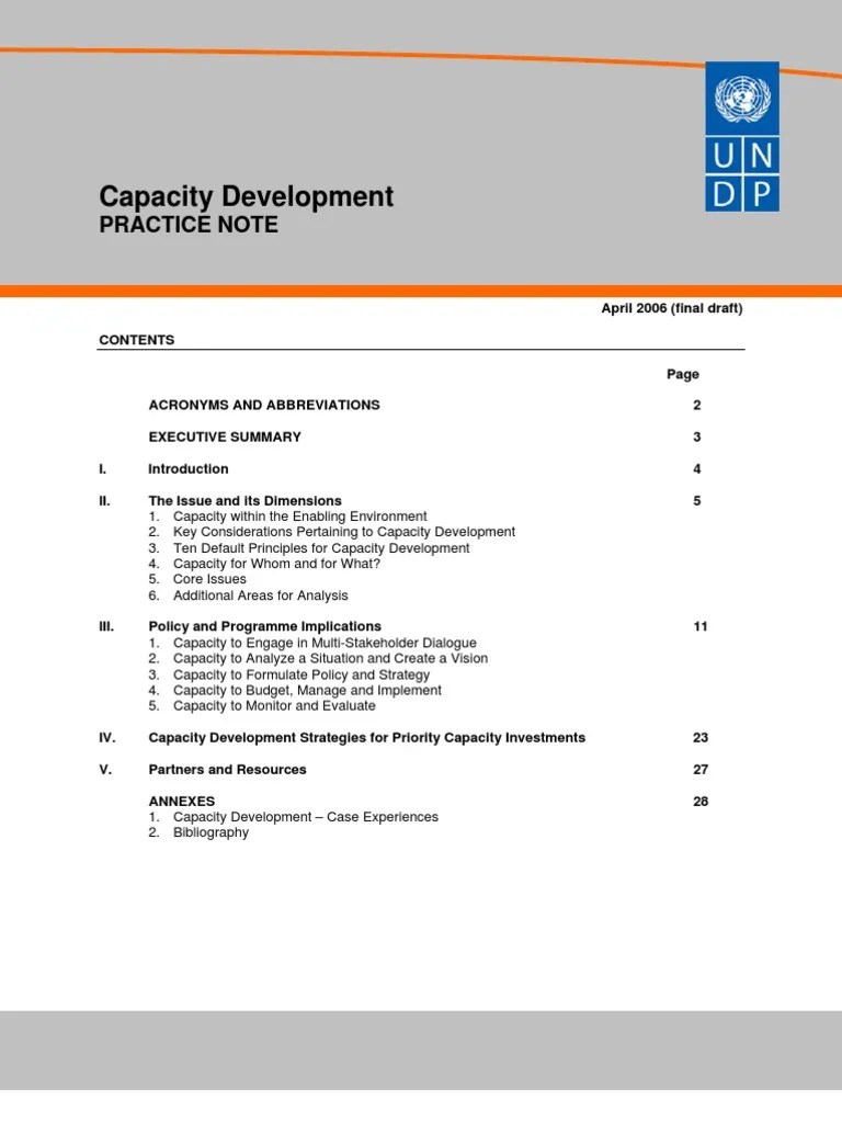 UNDP Capacity Development | PDF | International Development | Capacity ...