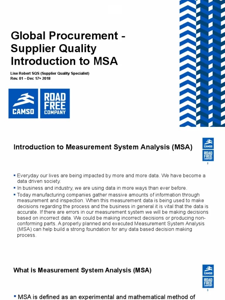 Measuring measurement: an introduction to msa