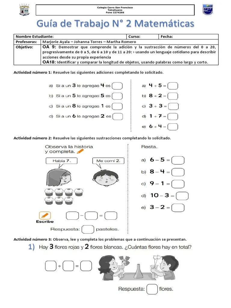 Guía #2 Matemáticas | PDF