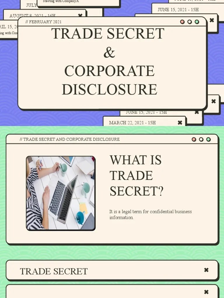 Trade Secret & Corporate Disclosure: // FEBRUARY 2021 | PDF | Trade Secret | Intellectual Property