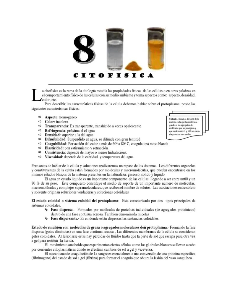 Citofisica | PDF | Coloide | Ósmosis
