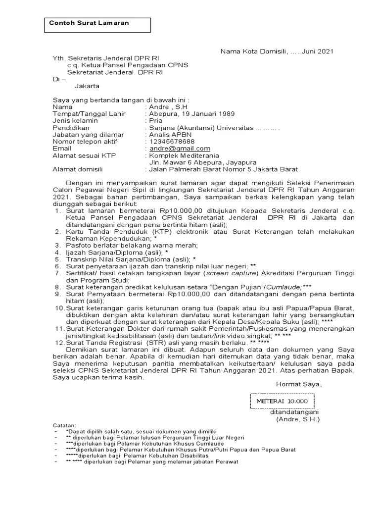 Salah satu hal yang perlu diperhatikan ketika kita akan melamar pekerjaan adalah dengan cara membuat surat lamaran pekerjaan terlebih dahulu. Contoh Surat Lamaran Pdf