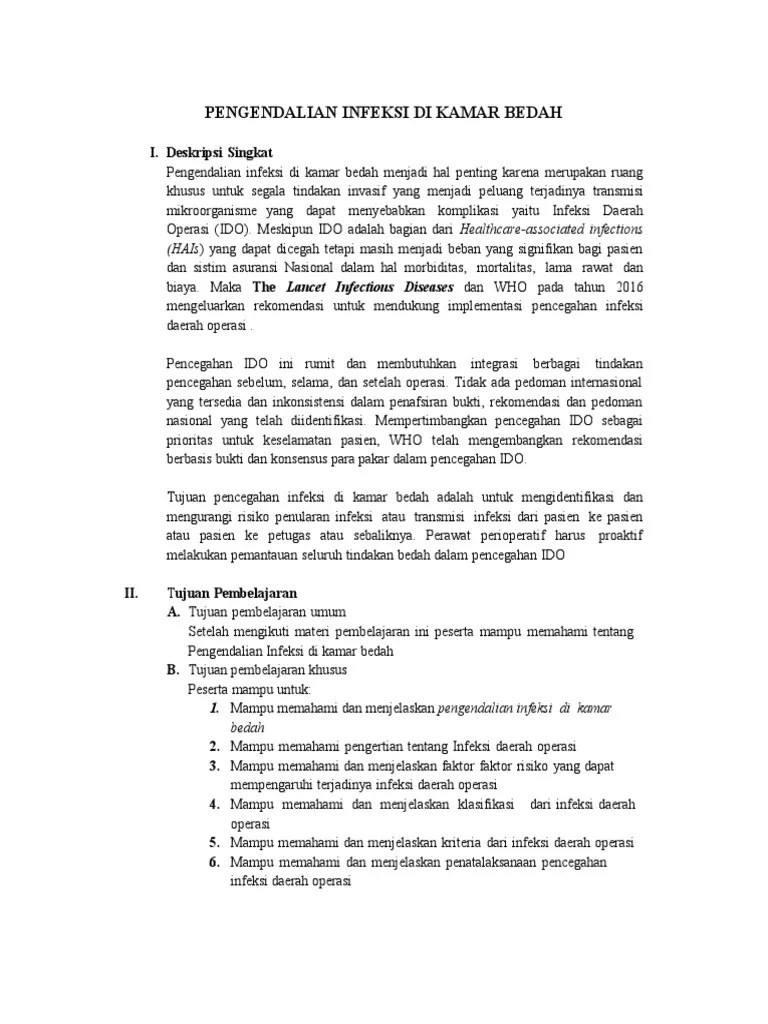 Pengendalian Infeksi Kamar Bedah Pdf
