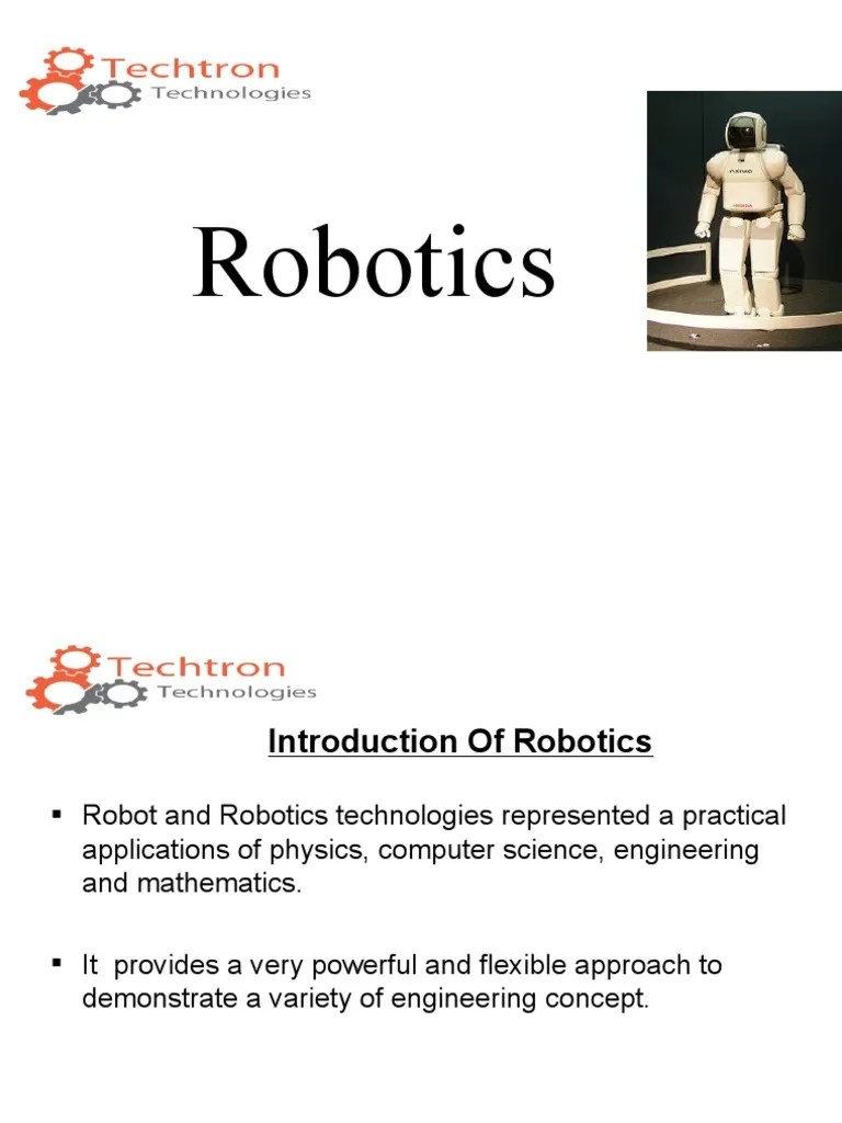 1.introduction To Robotics | PDF | Robot | Robotics