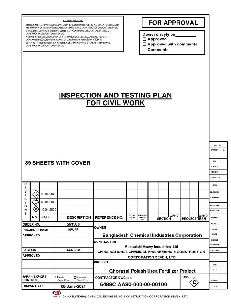 ITP For Civil | PDF | Deep Foundation | Concrete