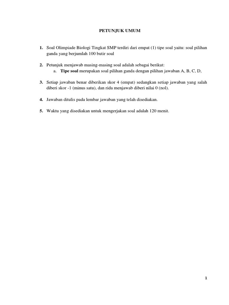 Soal yang disajikan dalam bentuk pilihan ganda dan essay. Soal Penyisihan Smp 2014 Pdf
