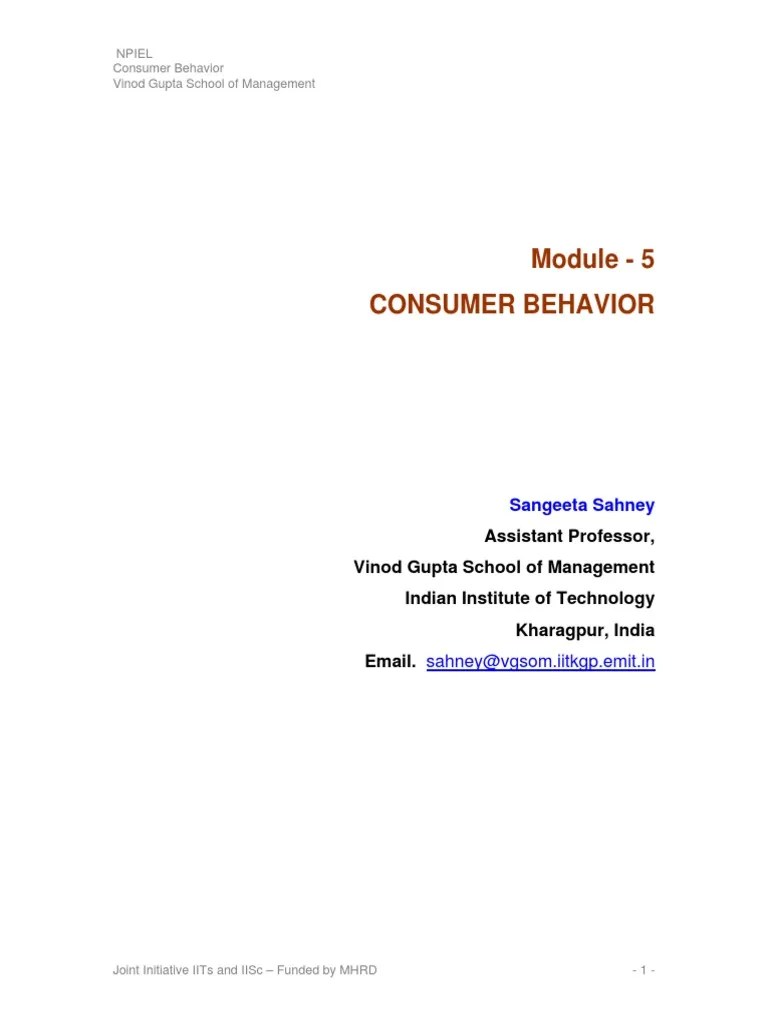 Module 5 | PDF | Consumer Behaviour | Behavior