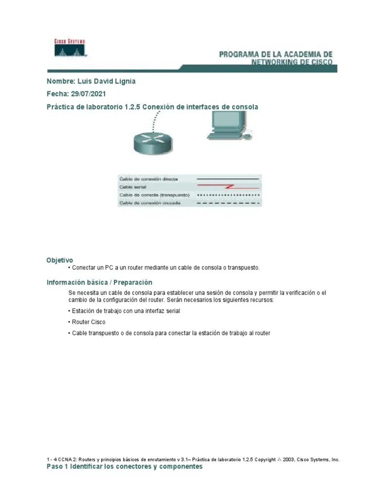 CCNA2 Lab 1 2 5 Es | Descargar Gratis PDF | Enrutador (Computación ...