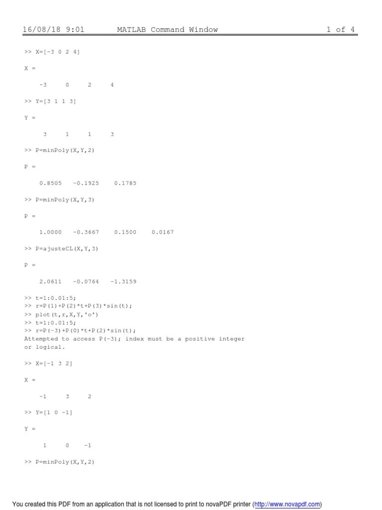 MATLAB Command Window | PDF | Matlab | Computing