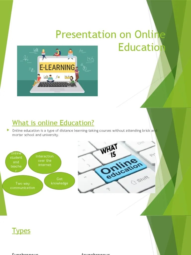 Presentation On Online Education | PDF