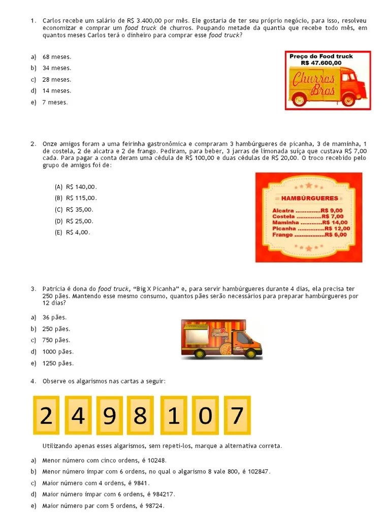 Apostila De Matematica 6 Ano | PDF | Brasil | Turismo