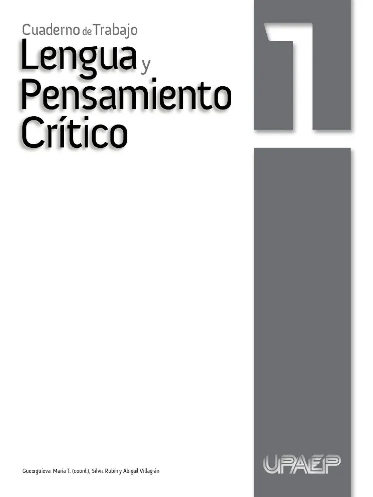 Cuaderno De Trabajo De Lengua Y Pensamie | PDF | Aprendizaje | Plan De Estudios