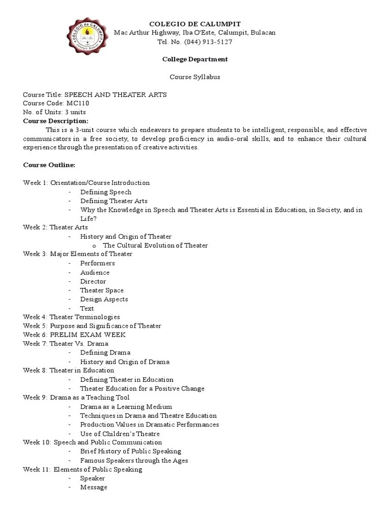 Speech And Theater Arts | PDF | Public Speaking | Theatre