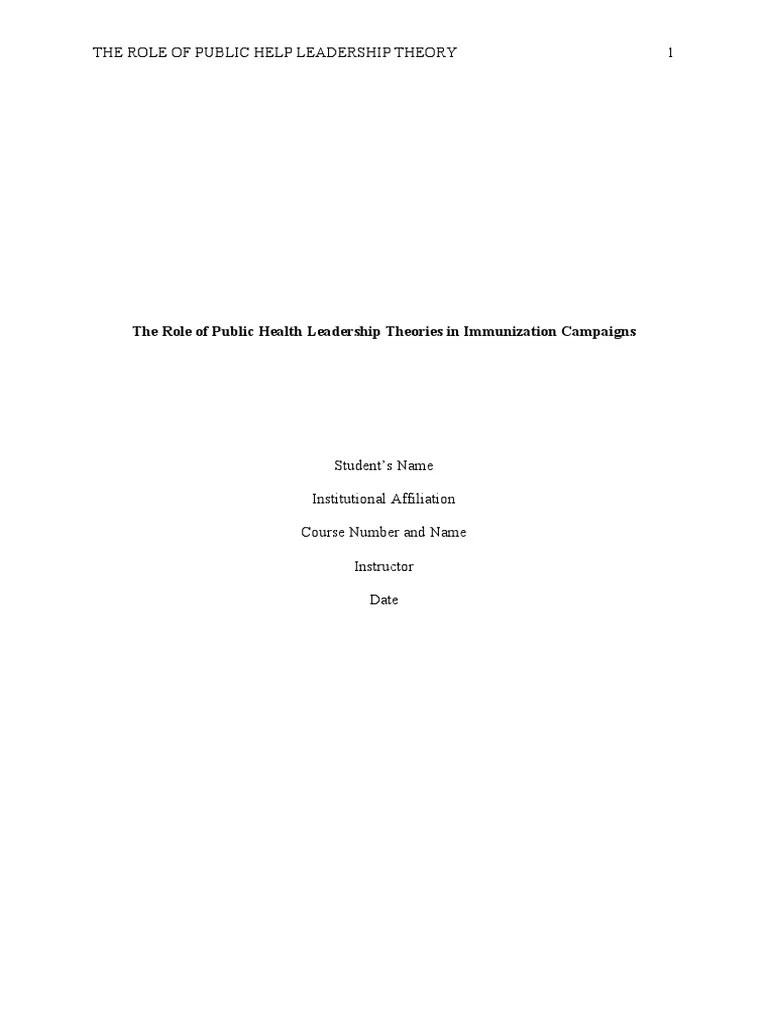 The Role Of Public Health Leadership (2) Final | Download Free PDF | Leadership ...