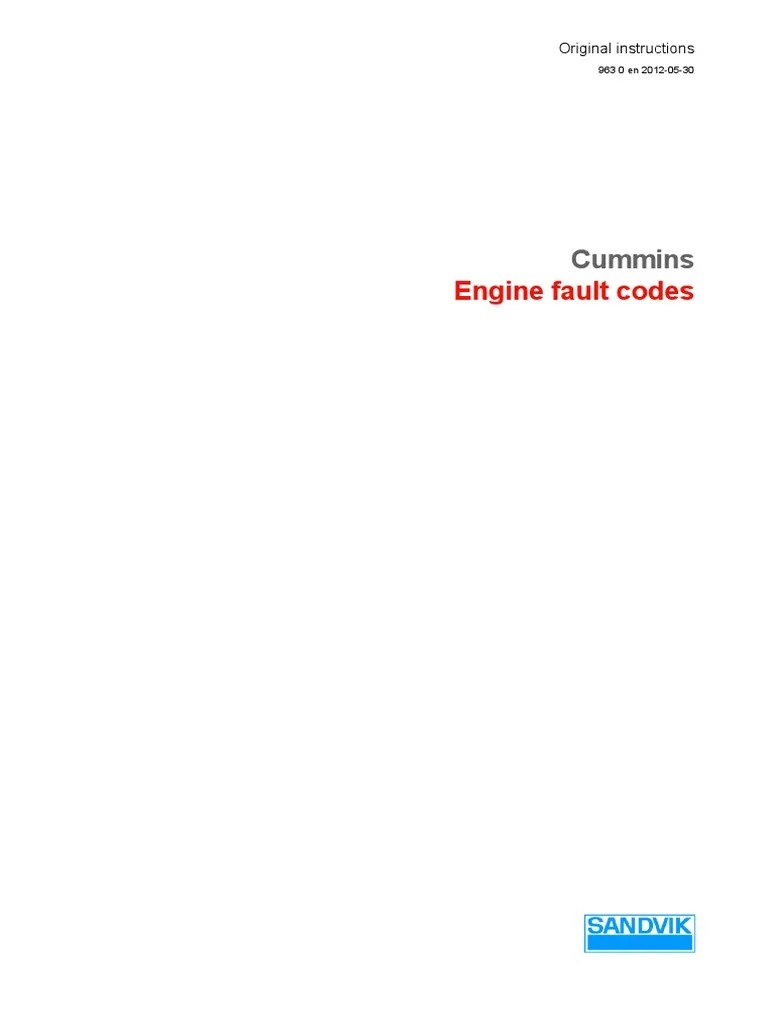 Engine Fault Codes: Cummins | PDF | Throttle | Turbocharger