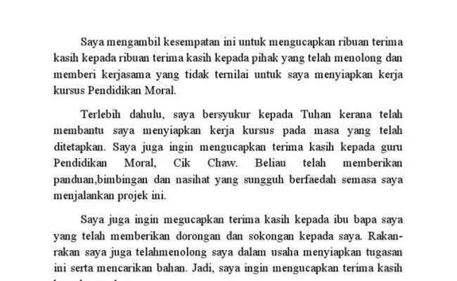 Contoh penulisan laporan kerja lapangan pendahuluan saya . Contoh Penghargaan Kerja Kursus Geografi Otosection