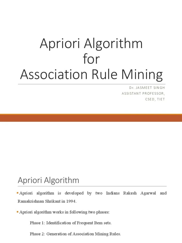 Association Rule Mining - Apriori Algorithm | PDF | Theoretical ...