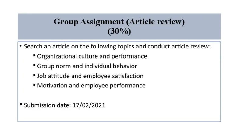 Group Assignment (Article Review) | PDF
