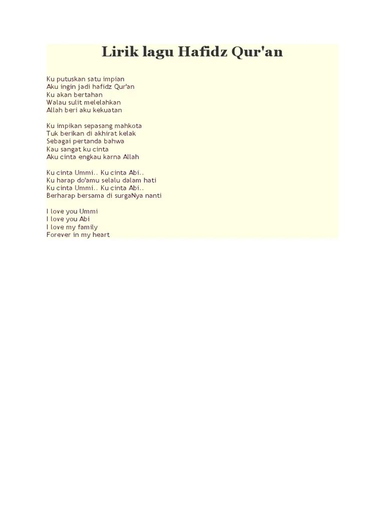 2,634 views • oct 25, 2019. Lirik Lagu Hafidz Qur Pdf