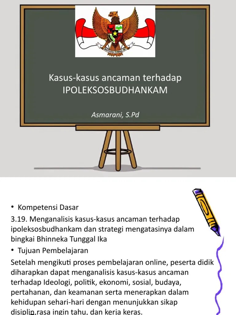 PPT Kasus Ancaman terhadap IPOLEKSOSBUDHANKAM | PDF