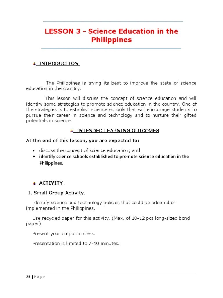 Module 1 Lesson 3 Sts | PDF | Science | Science Education