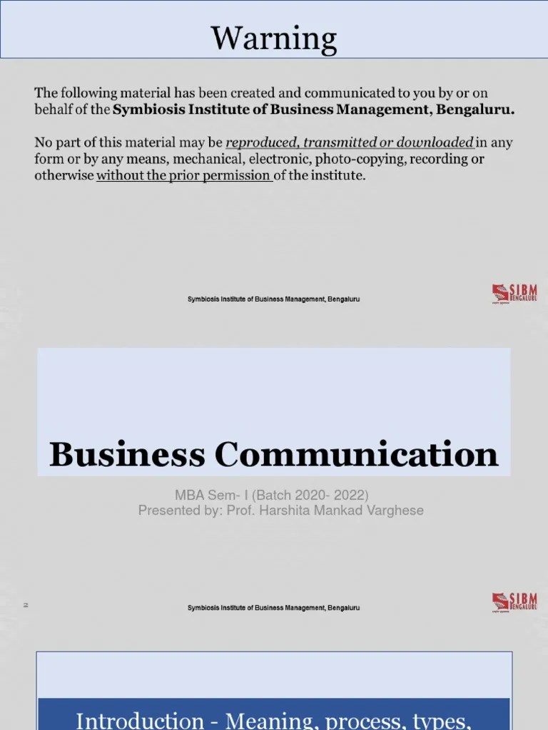 Lecture 1 - Business Communication | PDF