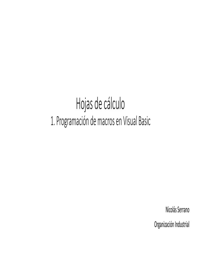 Excel VBA | PDF | Macro (informática) | Básico