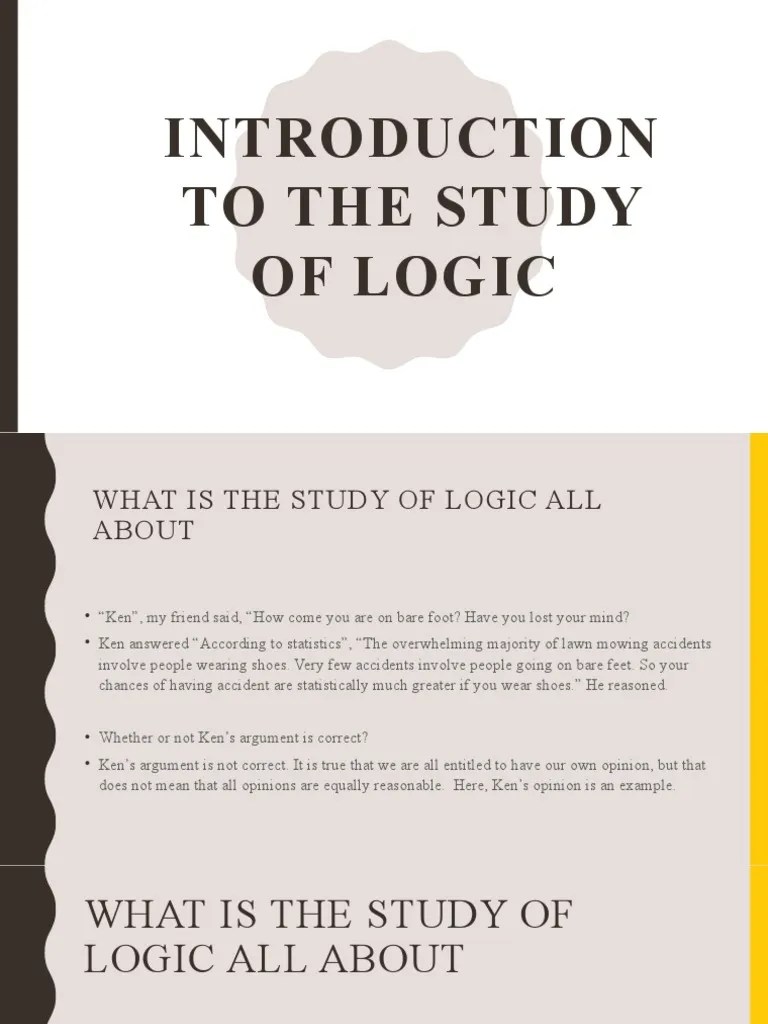 Introduction To The Study Of Logic Part 1 And Part 2 Of Syllabus | PDF ...