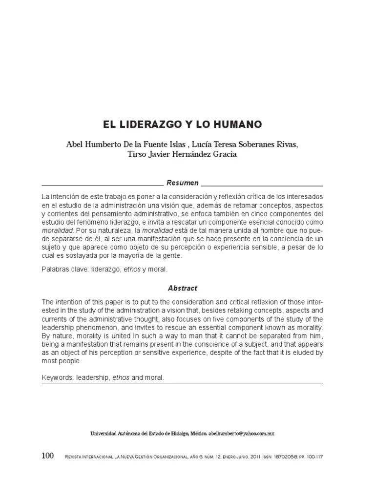 El Liderazgo Y Lo Humano | PDF | Liderazgo | Gestión De Recursos Humanos