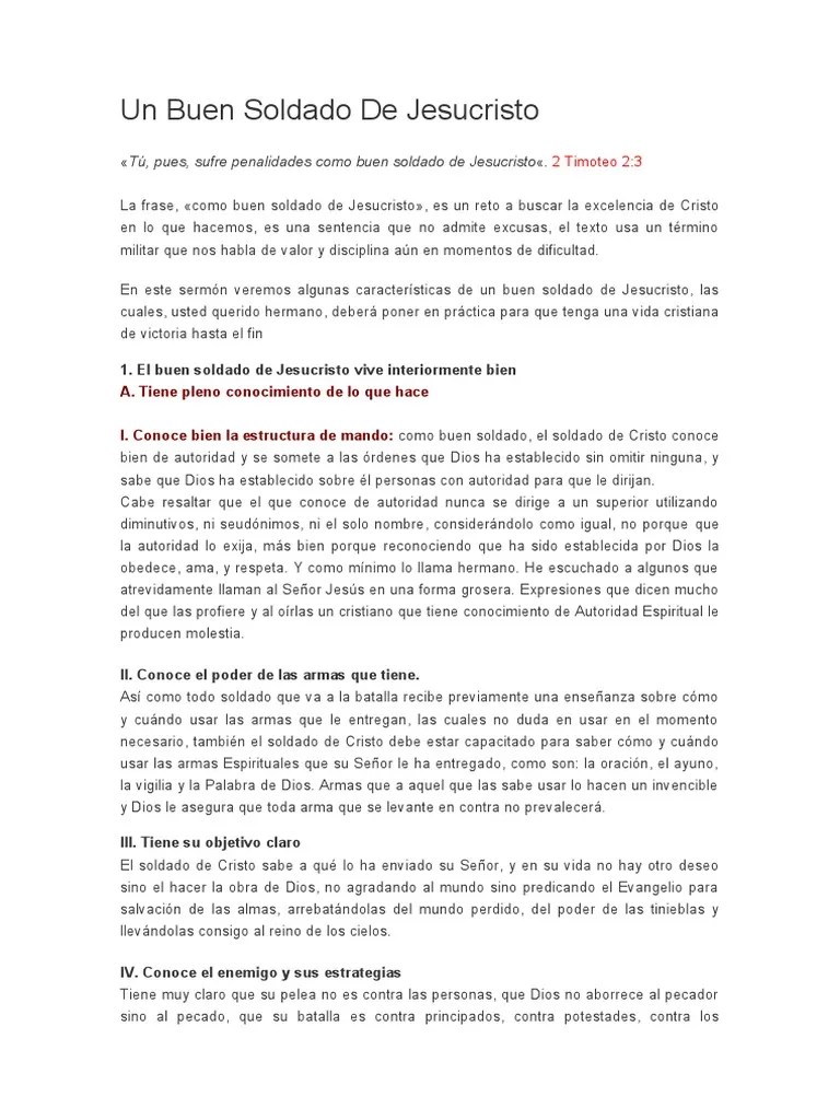 Un Buen Soldado De Jesucristo | PDF | Jesús | Pecado