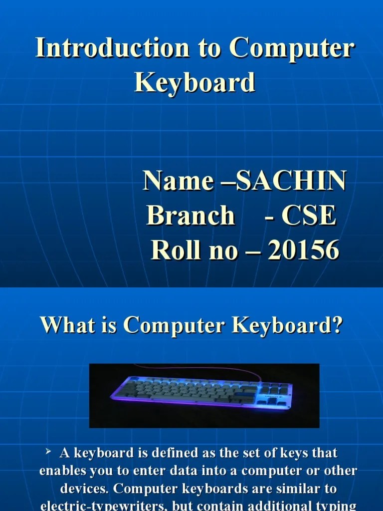 Introduction To Computer Keyboard | PDF | Typewriter | Computer ...