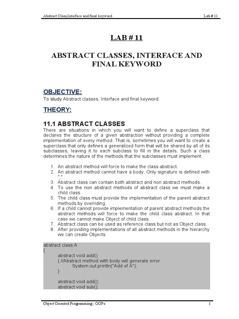Java LAB 11 | PDF | Method (Computer Programming) | Class (Computer ...