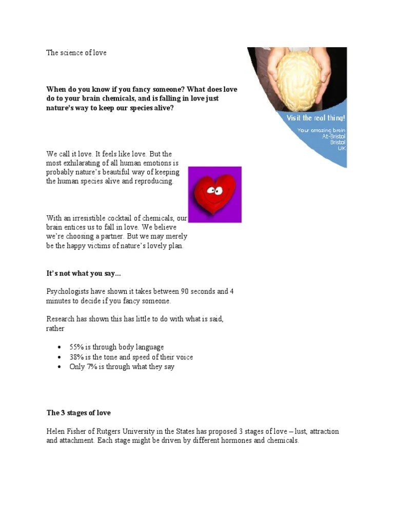 The Science Of Love | PDF | Love | Emotions