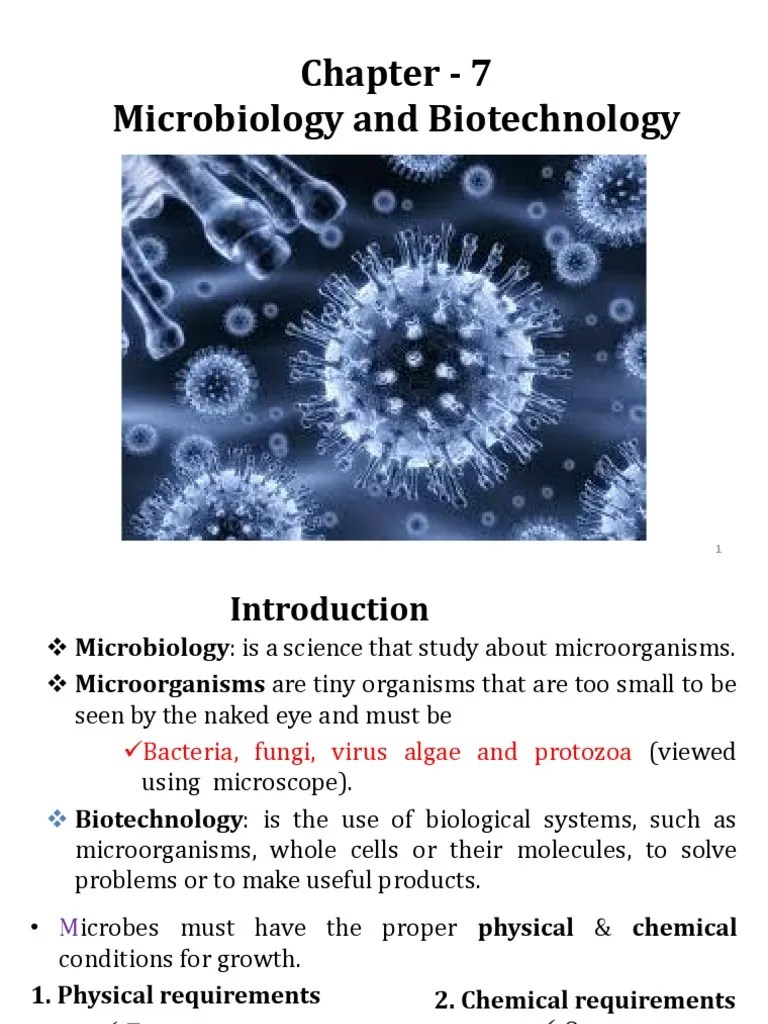 Chapter 7 - Microbiology And Biotechnology - PPT | PDF | Growth Medium ...