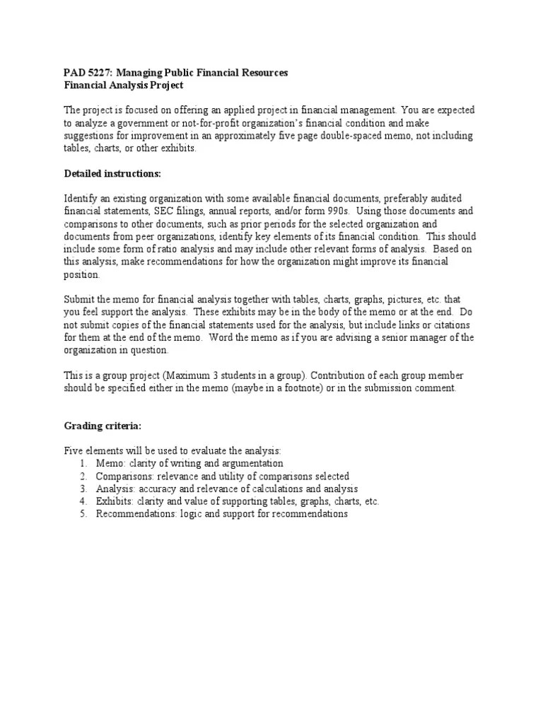 Financial Analysis Project Assignment | PDF