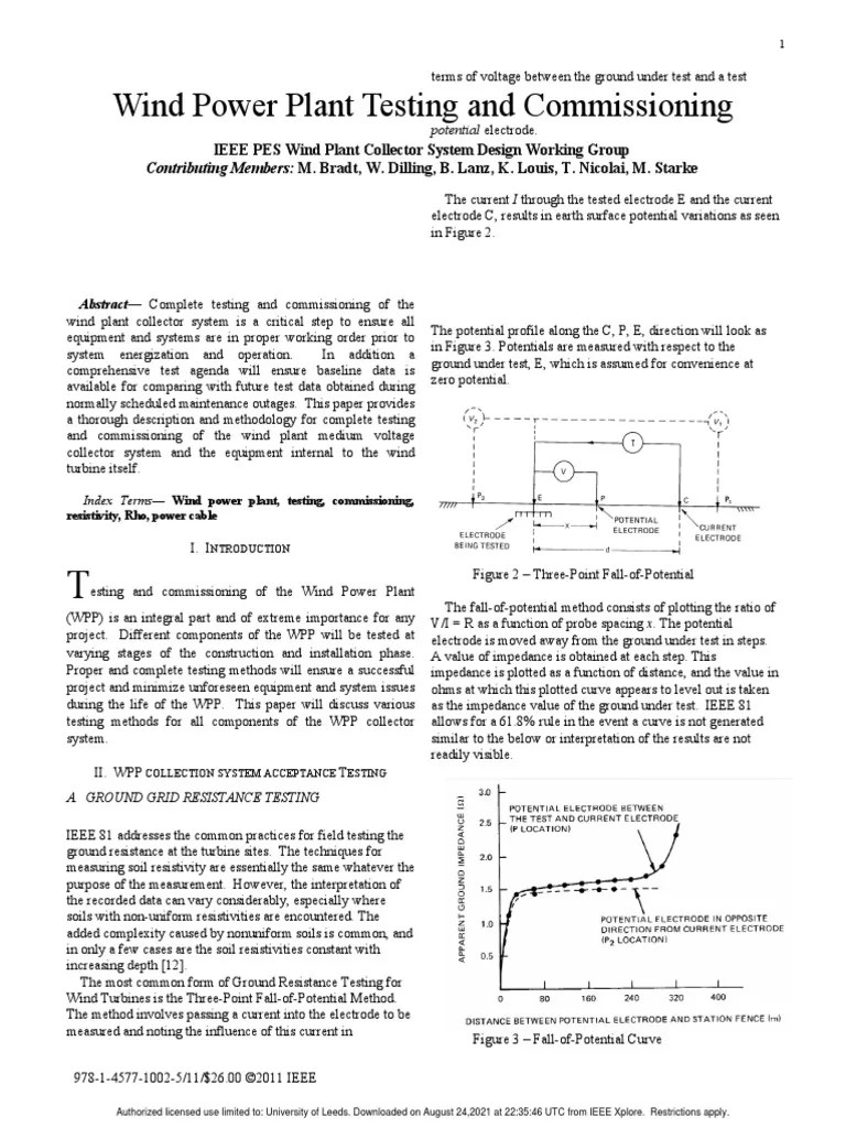 Wind Power Plant Testing And Commissioning | PDF | Electrical Substation | Transformer
