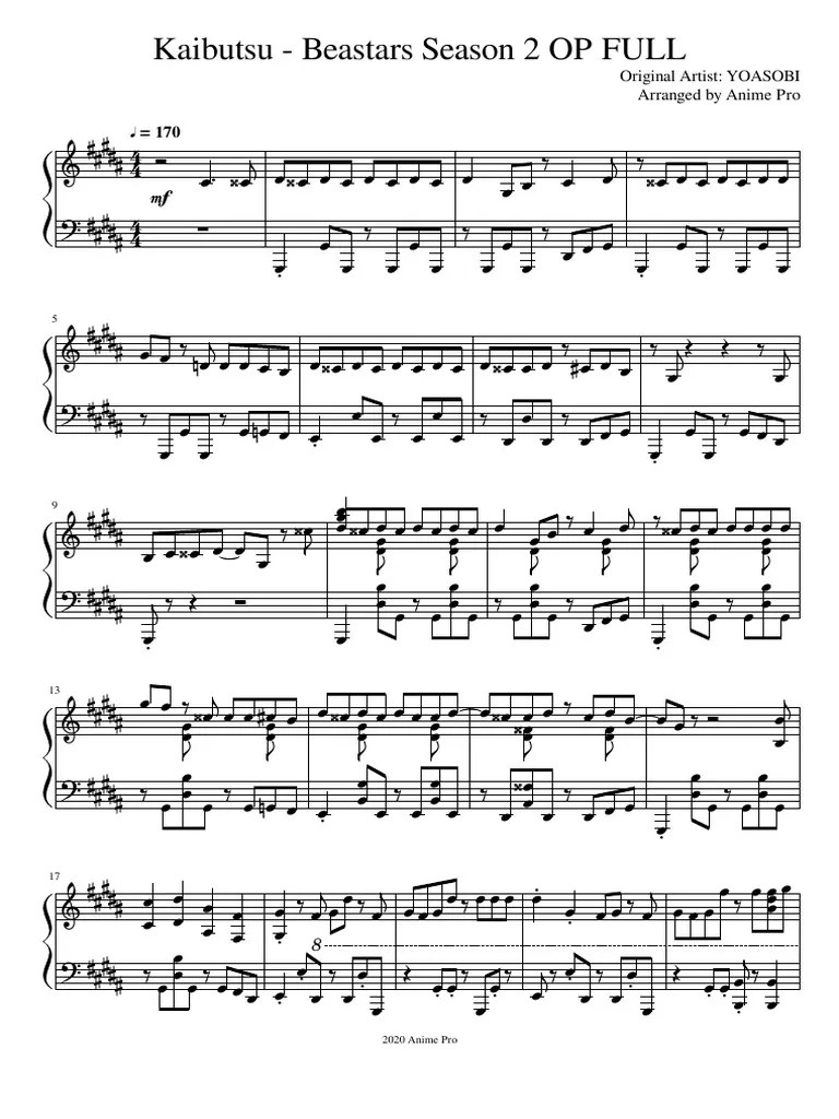 Kaibutsu - Beastars Season 2 OP FULL | PDF