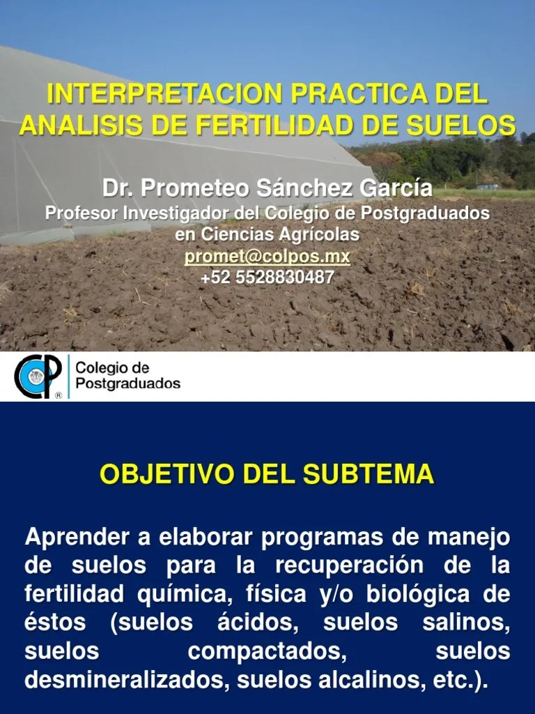 Tema 2. Interpretacion Del Analisis De Fertilidad De Suelos | PDF ...
