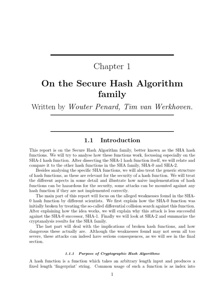 An In-Depth Analysis Of The Secure Hash Algorithm Family And Its ...