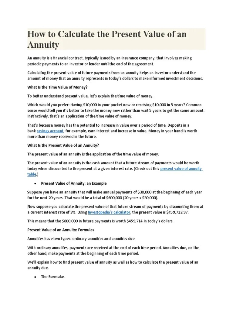 Calculation Of Present Value Of Annuity Using Formula Time Value Of Money Guide For Financial - High Quality Geometric Pattern - Full HD