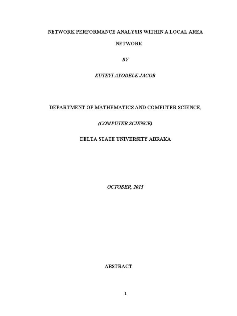 Network Performance Analysis Within A Lo | PDF | Computer Network ...