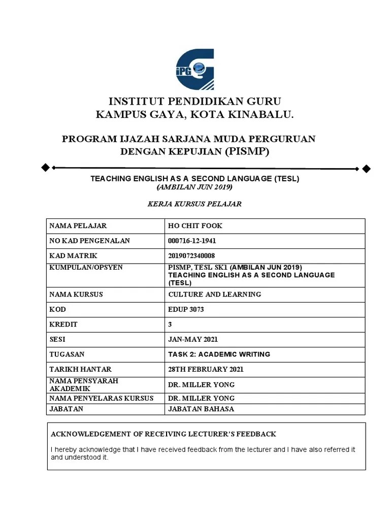 Sarjana Muda Kepujian In English - Joel Chambers