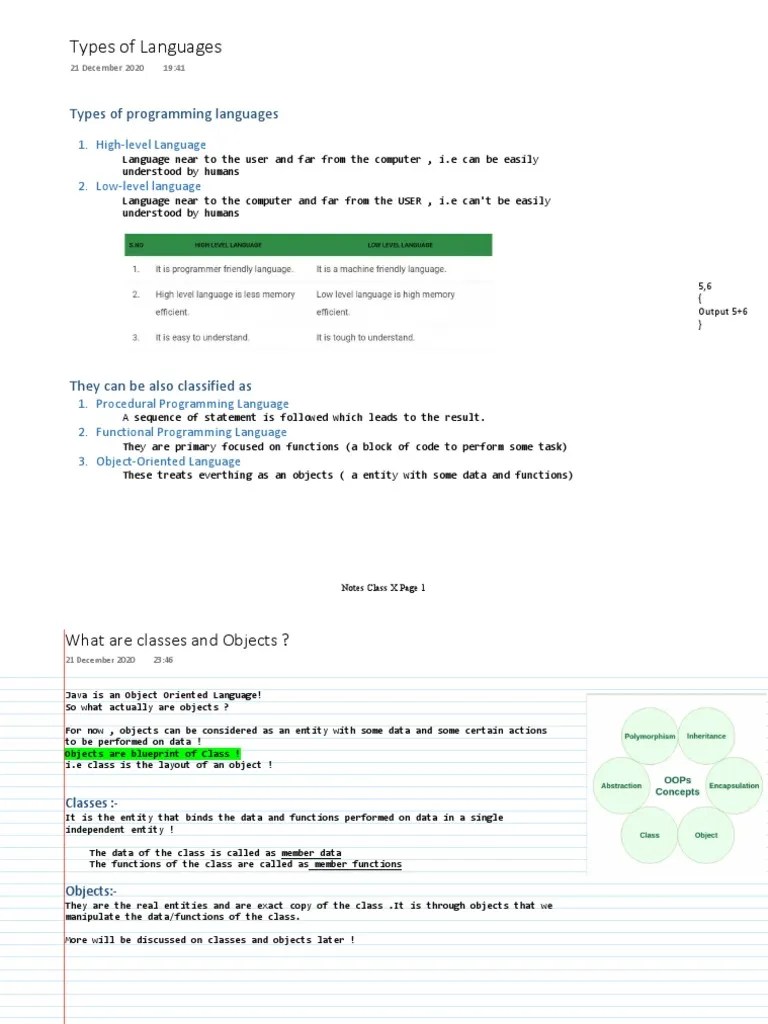 Computer Notes Class 9TH Icse | PDF | Object (Computer Science) | Class ...