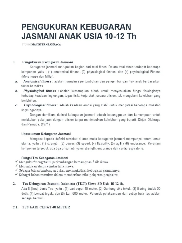 Tes Kebugaran Tkji Pdf 
