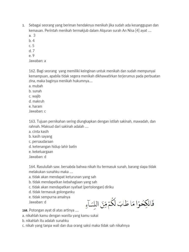 Soal - XII - Pernikahan Dalam Islam | PDF