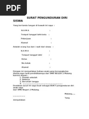 Contoh Surat Pengunduran Diri Dari Sekolah Yang Resmi Dan Benar Detiklife 